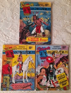 3 Silhouette Western Library Cowboy Magazine Comics Very Early Numbers 3 + 7 + 8 - Picture 1 of 3