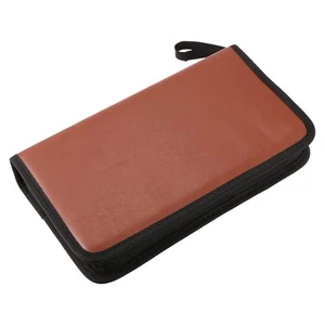 80-Disques Sac de Rangement Portable en Cuir Etui de Stockage Zippe pour CD4756 - Photo 1/7