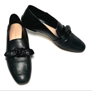 Mocassini da donna Stuart Weitzman mocassini in pelle nera con fiocco US 9B - Foto 1 di 9