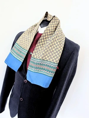 Cachecol masculino vintage paisley, masculino anos 60 seda noite cachecol ópera gravata - Imagem 1 de 4