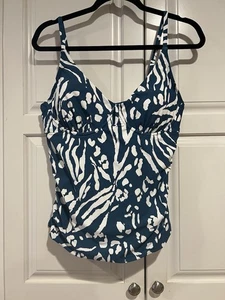 Anne Cole Neu mit Etikett Damen Tankini Schwimmoberteil mit verstellbaren Trägern Größe 38C/40B Abstrakt - Bild 1 von 8