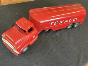 Vintage Buddy L Texaco Tanker Truck Toy Pressed Steel Red 1950's - Picture 1 of 13