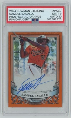 2024 Bowman Sterling ORANGE Refractor Samuel Basallo Auto PSA 9 /75 #PA-SB C60 - Image 1 of 2