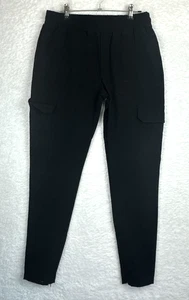 Marvotti Cargo Pants Men's Uk Size S Black Pockets Ankle Zip Drawstring - Picture 1 of 10
