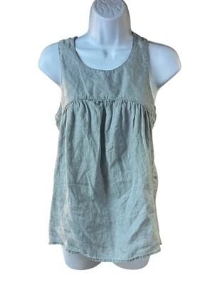 Top James Perse para mujer 1 pequeño gris de lino recogido Lagenlook ligero fluido Foto 1 de 4
