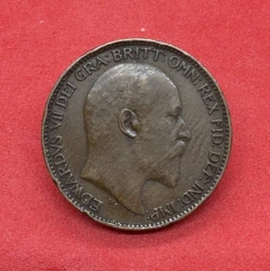 Edward VII Collectible Grade 1908 Farthing Coin In Good Condition - Picture 1 of 2