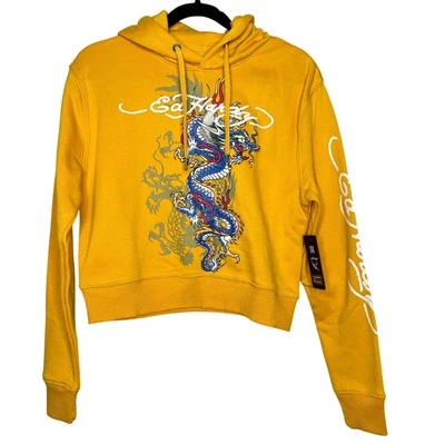 Ed Hardy Japón Dragón Tatuaje Pullover Sudadera con Capucha Amarillo Talla Grande Nuevo con Etiquetas Foto 1 de 4
