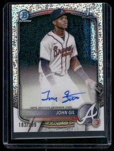 2025 Bowman Chrome John Gil Prospects Autographs Speckle 1st Bowman /299 - Picture 1 of 2