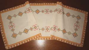 Schöner Läufer-Handarbeit-Stickerei-Ornamente-Borte-Tischdecke-Neu/unbenutzt - Bild 1 von 9