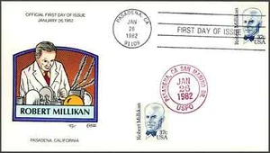 US FDC #1866 Collins Painted HP 1982 CA Robert Millikan Physics Dual Unofficial - Picture 1 of 1