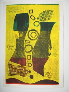 Kagoshima Ippei Siebdruck Blockdruck 1969 Nr.12 ED 2/5 signiert - Bild 1 von 7