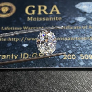 Oval Loose Lab Created Moissanite Stone D Color GRA certificate Ring & Jewelry - Picture 1 of 12