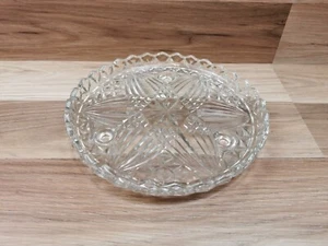 Vintage Rundglas 3 Fuß Tor/Kuchen Teller Ständer - Bild 1 von 8