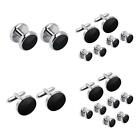 Cufflinks and Studs Set Formal Solid Customed Match Unique Black Cuff Links Kit
