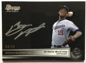 2014 Bowman Black Byron Buxton Auto #04/25 Twins - Picture 1 of 2