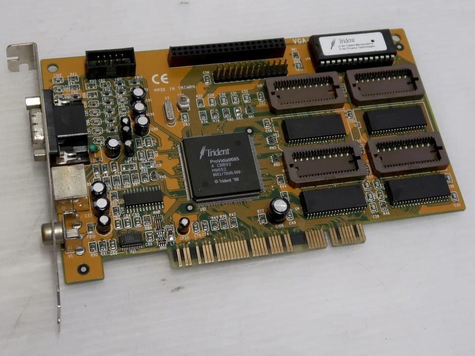 Trident ProVidia 9685, VRAM 2MB, PCI, VGA, Trident VGA-968T, WORKING CARD - Image 1 of 4