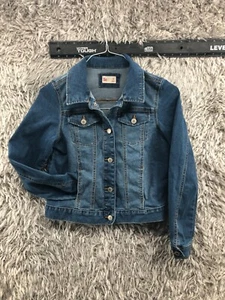 SO Jean Jacket Girls XL Blue Denim Button Up Pockets Trucker - Picture 1 of 10