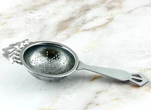 Vintage Star with Crown Handled Tea Strainer - Chrome Plate - Picture 1 of 6