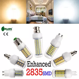 3W - 32W E12 E14 E27 E26 B22 G9 GU10 CA LED Corn Bulb 2835 SMD Light White Lamp - Picture 1 of 22