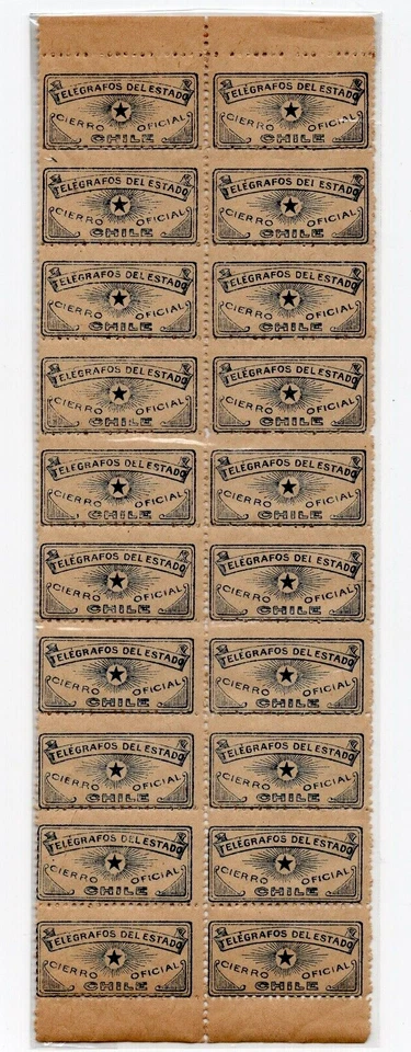 CHILE ca1940 Telegraph seal massive block of 20 MNH - Image 1 of 1