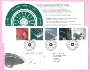 Royal Mail 1996 FDC - autos deportivos clásicos - Shs BUREAU Edimburgo - Imagen 1 de 1