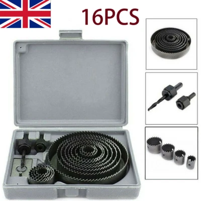 16Pcs Hole Saw Kit 19-127mm Circular Round Cutting Sawing Kit Set Wood Plastic - Image 1 of 4