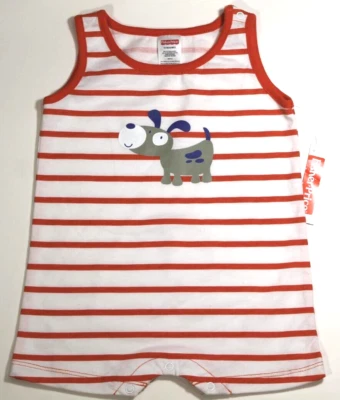 Mameluco/body NIÑOS 18 meses 1 pieza (blanco con rayas naranjas - perro) nuevo con etiquetas Foto 1 de 2
