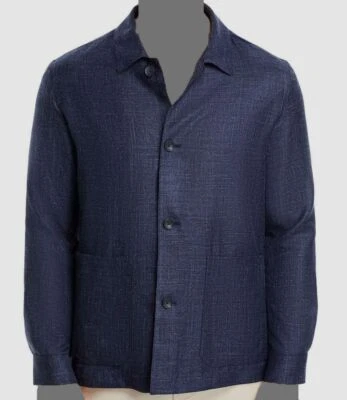 Chaqueta Bloomingdale's Para Hombres Azul Ajuste Regular Melange Sarga Tareas Talla 46R Foto 1 de 4