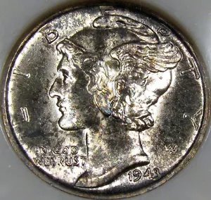1943-S Mercury Dime Superb Gem BU NGC MS-66...Flashy, Beautiful Tone, Old Holder - Picture 1 of 7