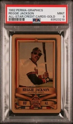1982 Perma-Graphics All Star Gold Reggie Jackson PSA 9 - Image 1 of 2