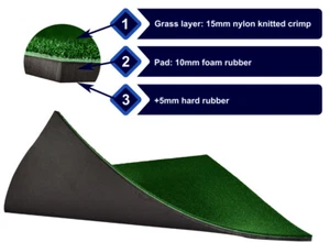 STANDARD FIBRE DRIVING RANGE GOLF MAT 150CM X 150CM HITTING MAT SYNTHETIC TURF - Picture 1 of 5