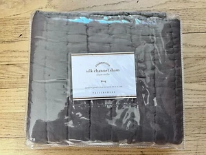 NWT Pottery Barn Foundations Cotton Silk Channel Sham Brownstone King 36" x 20" - Picture 1 of 2