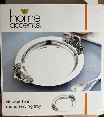 15 in. Round Serving Tray Home Accents NEW - Image 1 of 2