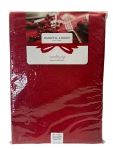 Bardwil Linens winter joy red damask tablecloth rectangle seats 8-10 - Picture 1 of 2