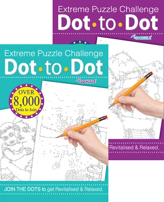 2 x EXTREME ADULT DOT TO DOT PUZZLE BOOKS CHALLENGING PICTURES DRAWING ACTIVITY - Image 1 of 4