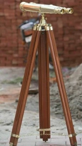 18" Nautical Brass Binocular Telescope 15x With Floor Tripod Stand Marine gift - Picture 1 of 6