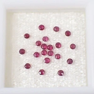 Qty 20 Pieces Round 1.75 mm Red-Pinkish Natural Ruby Gemstone, 0.63 carat - Picture 1 of 11