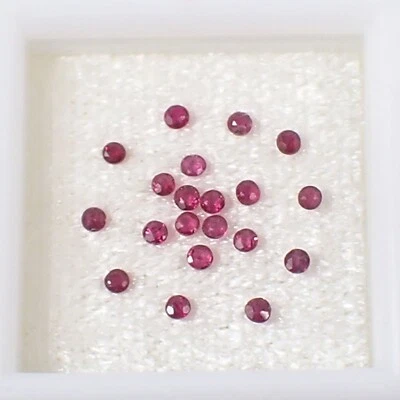Qty 20 Pieces Round 1.75 mm Red-Pinkish Natural Ruby Gemstone, 0.63 carat - Image 1 of 4