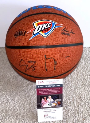 SHAI GILGEOUS ALEXANDER & JALEN WILLIAMS SIGNED OKC THUNDER NBA BASKETBALL JSA - Image 1 of 3