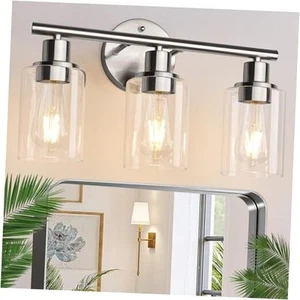 Bathroom Light Fixtures Vanity Light, Farmhouse Wall 3-Light Brushed Nickel - Picture 1 of 7