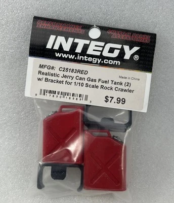 INTEGY - 1/10 Scale - Jerry Can Fake  Tank - Rock Crawler Set (2) (Red) - Image 1 of 2