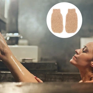 Guantes exfoliantes de baño de yute Ramie de spa para ducha 2 piezas - Imagen 1 de 12