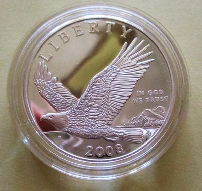 2008-P BALD EAGLE MODERN COMMEMORATIVE PROOF SILVER DOLLAR. - Image 1 of 2