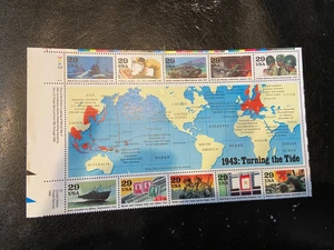 US Stamps, Scott 2765 - 2774  "WW II " Turning the Tide " 29c Block of 10 (1993) - Picture 1 of 7