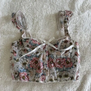 Victoria Secret For Love and Lemons Floral Flower Pink Corset Bra 34B Small EUC - Picture 1 of 24