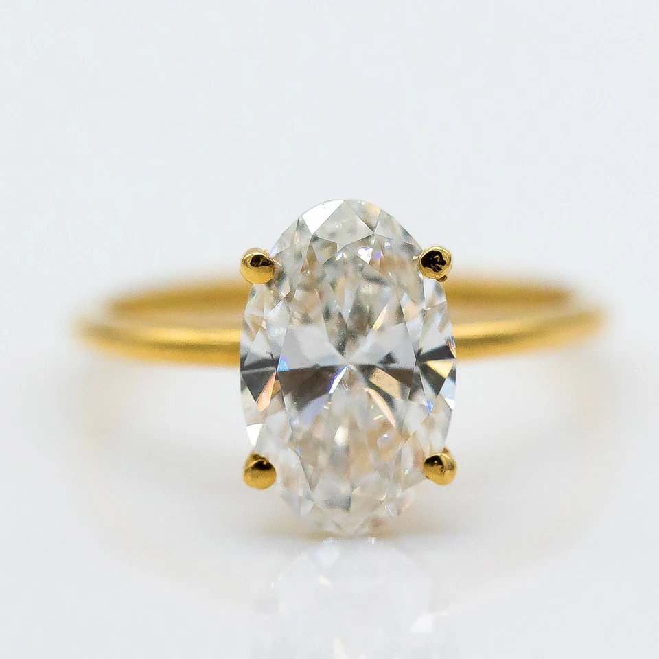 Ring 750/18K Gelbgold Synthetisch Hergestellter Diamant ca. 2.08ct D/VVS2 Gr. 50 - Bild 1 von 2