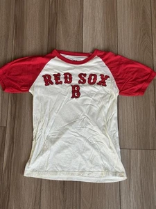 Boston Red Sox Embroidered T-Shirt MLB Baseball Wright & Ditson White Red Small - Picture 1 of 7
