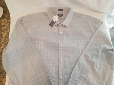 NUEVO CON ETIQUETAS J.Crew Para hombres 2XL Camisa de Vestir Ajustada Rendimiento Gris Claro Patrón a Cuadros  Foto 1 de 4