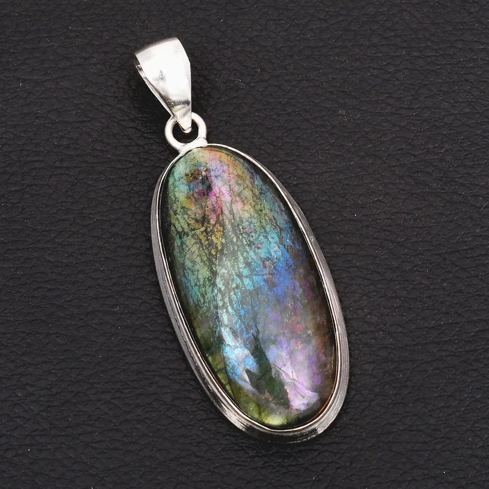 Colgante étnico hecho a mano de piedras preciosas de cuarzo aura de titanio joyería 2,48" AP-41774 Foto 1 de 1