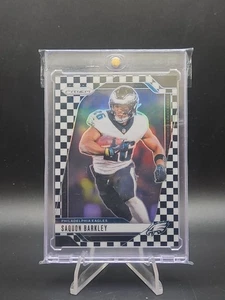 2024 Saquon Barkley Panini Prizm #232 Black & White Checker Prizm Eagles MVP - Bild 1 von 2